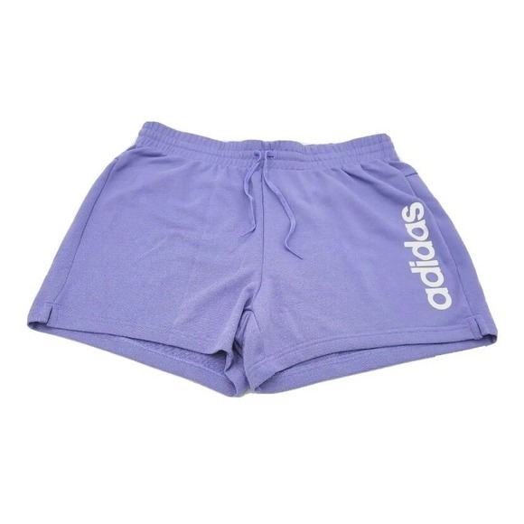 Adidas Womens Plus Size 1X Light Purple French Terry Shorts Lounge Athletic NWT - Picture 3 of 5